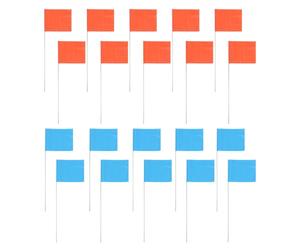 TOYANDONA Lot de 100 drapeaux de balisage paysager, drapeaux de | Piquets de clôture de couleur assortie pour levés topographiques, drapeaux de marquage au sol, délimitent les frontières