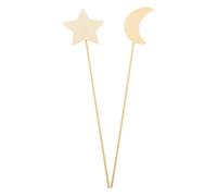 TOYANDONA Lot de 12 Baguettes Magiques en Bois Non Finies pour Garçon et Filles Décorations Féeriques DIY 6 Étoiles et 6 Croissants Accessoires pour Costumes de Fée et Sorcière pour