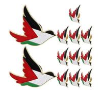 TOYANDONA Lot de 12 épingles à revers avec le drapeau palestinien - Broche en émail Colombe de la paix, symbole patriotique du Moyen-Orient, pour veste ou écharpe - Badge palestinien unisexe