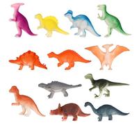 TOYANDONA Lot de 12 Mini Figurines De Dinosaures Assorties en Plastique Petit Jouet De Dinosaure pour Décoration De Gâteau De Dinosaure Remplissage D'Œufs De Pâques Enfants Tout-Petits