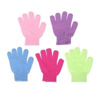 TOYANDONA Lot de 12 Moufles Exfoliants Cinq Doigts en Nylon Gommage Corps pour Massage du Dos Couleurs Mélangées Accessoire Épurateur de Bain Polyvalent pour Femmes et Hommes