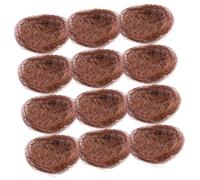 TOYANDONA Lot de 12 Nids D’Oiseau Tissés en Fibres Naturelles, Décor Rustique, Petit Format, pour Décoration De Fête, Jardin Et Artisanat Créatif, Accessoires pour Amateur De Loisirs Manuels