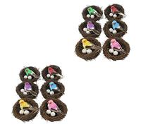 TOYANDONA Lot de 12 Nids d'oiseaux Kit De Décoration pour Nichoirs Style Campagnard Grand Nichoir De Fête Réaliste en Peluche Rustique avec Œufs Artificiels Fausse Mousse