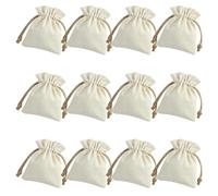 TOYANDONA Lot de 12 Pochettes à Cordon en Coton et Lin 9X12 CM Petits Paquet Réutilisables pour Bijoux Rangement Sécurisé pour Bagues et Pendentifs Paquet de Transport Polyvalent pour