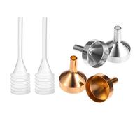 TOYANDONA Lot de 12 Set de Mini Entonnoirs Métalliques S Taille Doré et Argenté avec 2 Pipettes 3 Ml pour Remplissage Précis de Parfums, Huiles Essentielles et Petites Bouteilles