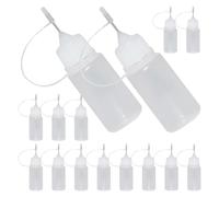 TOYANDONA Lot de 15 Flacons Compte-Gouttes en Plastique Souple 30 Ml Aiguille Blanche Flacons Applicateurs Précis pour Colle Peinture Acrylique et Loisirs Créatifs Distribution