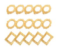 TOYANDONA Lot de 15 Mini Cadres Photo Décoratifs en Résine Dorée Petit Format pour Bricolage et Décoration de Maison de Poupée Accessoires DIY Polyvalents pour Cadre Photo Miniature
