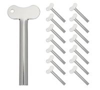 TOYANDONA Lot de 15 presse-tubes de dentifrice en acier inoxydable, essoreuse à rouleau, design simple et confortable pour les âges