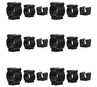 TOYANDONA Lot de 18 Clips Porte-Queue en Plastique PP Noir pour Rangement Mural à Pêche et Queues de Billard, Installation Rapide et Facile pour Salle de Jeux