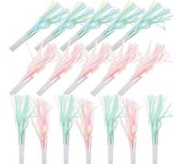 TOYANDONA Lot de 18 sifflets de fête : sifflets à franges métalliques avec pompons - pour le réveillon du Nouvel An - Cadeaux de remise de diplôme pour anniversaire