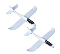 TOYANDONA Lot de 2 Avions Planeurs en Mousse Blanche, Jouets D’Avions Inachevés à Peindre, Kit Créatif DIY pour Garçon et Filles, Volant pour Garçons, Décoration et Activité Manuelle