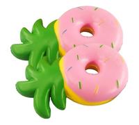 TOYANDONA Lot de 2 Balles Anti-Stress à Presser de Donut Polyuréthane à Mémoire Lente Couleurs Dégradées Rose Clair et Rose Foncé Jouets de Décompression pour Garçon et Filles et