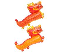 TOYANDONA Lot de 2 Ballons Dragon en Aluminium Orange et Rouge Décoration Festive pour Nouvel An Chinois 2024 Ballon Dragon Chinois pour Fête du Printemps et Célébrations Familiales