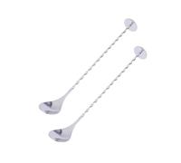 TOYANDONA Lot de 2 Bâtonnets à Cocktail en Acier Inoxydable Argenté, Agitateur Élégant pour Mélanger Boissons, Facile à Nettoyer, pour Anniversaires et Fêtes Réutilisable