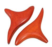 TOYANDONA Lot de 2 Bâtons de Massage en Bois Rouge Clair Masseurs Corporels Ergonomiques pour Points D’Acupuncture et Trigger Points Légers et Portables Dos Cou Jambes et Bras