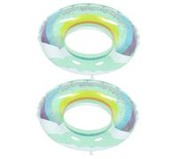 TOYANDONA Lot de 2 Bouées de Piscine à Paillettes Arc-en-Ciel en PVC Épaissi 60 pour Adultes, Anneaux Gonflables de Natation Sécurisés, Accessoires D'été pour Plage, Piscine et Fêtes