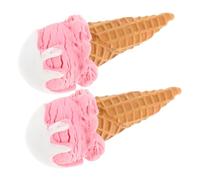 TOYANDONA Lot de 2 Boules de Glace Factices Réalistes Rose Fuchsia, Modèle, Décoration pour Fêtes Anniversaire et Vitrines de Magasins, Accessoires Alimentaires pour Jeu D’Imitation