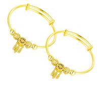 TOYANDONA Lot de 2 Bracelets Attrape-Rêves pour Femmes Joncs en Métal Doré Légers et Ajustables Bracelets pour Filles Bijoux de Poignet pour Occasions Décontractées et Formelles