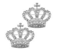 TOYANDONA Lot de 2 Broches Couronne en Alliage 4x3 Cm Strass Scintillants, Épingles Décoratives pour Robe et Manteau, Accessoires Mode pour Mariage, Fête et Occasions Spéciales