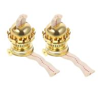TOYANDONA Lot de 2 Brûleurs de Lampe à Pétrole Rétro en Métal avec Mèches Intégrées Support de Mèche pour Lampe à Huile Œuf Accessoires de Remplacement Usage Intérieur et Extérieur