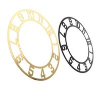 TOYANDONA Lot de 2 Cadrans D'horloge Murale Autocollants Ronds en Acrylique Miroir 25 Cm Or Clair 20 Cm Noir avec Chiffres Arabes, Décoration Murale pour Salon et Bureau, Stickers