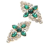 TOYANDONA Lot de 2 Clips de Chaussures en Métal Vert, Boucles Décoratives en Forme de Fleurs pour Talons Hauts, Accessoires pour Chaussures de Mariage, Ornements Amovibles pour Escarpins