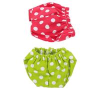 TOYANDONA Lot de 2 Couches Lavables pour Petits Animaux Écureuils et Cobayes, Taille M, Motifs Rouge à Pois Blancs et Vert à Pois Blancs, Absorbantes, Élastiques et Anti-fuites, Protection