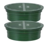 TOYANDONA Lot de 2 couvercles de grille d'évacuation ronds, couvercle | Se raccorde aux tuyaux de drainage et raccords de drainage de 4 pouces, pour les petites pelouses, l'aménagement