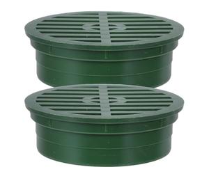 TOYANDONA Lot de 2 couvercles de grille d'évacuation ronds, couvercle | Se raccorde aux tuyaux de drainage et raccords de drainage de 4 pouces, pour les petites pelouses, l'aménagement