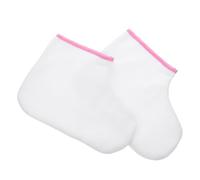 TOYANDONA Lot de 2 Couvre-Pieds en Coton pour Bain de Paraffine, Masque à la Paraffine Réutilisable, Trousse de Soin Pieds Isolante Blanche avec Bord Rose, pour Salon de Beauté et Pédicure