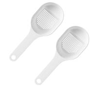 TOYANDONA Lot de 2 Cuillères Passoires Multifonctions en Plastique Blanc Tamis à Poudre Cuisine et Pâtisserie Cuillères à Saupoudrer Farine et Cacao Usage Domestique et Professionnel
