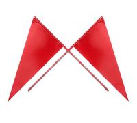 TOYANDONA Lot de 2 Drapeaux Triangulaires en Fer Rouge pour Athlétisme Marqueurs de Jeu Résistants 25 CM pour Lancer du Poids et Compétitions Scolaires en Extérieur