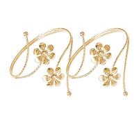 TOYANDONA Lot de 2 Embrasses de Rideaux en Métal Doré à Double Fleur Strass Boucles Décoratives Universelles pour Fenêtres Accessoires de Fixation Maison et Décoration Intérieure Pince