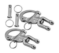 TOYANDONA Lot de 2 Émerillons à Manille Pivotante en Acier Inoxydable 316 3 1/3'' Clips D’amarrage Marins à Ressort à Dégagement Rapide pour Gréement de Voilier et Équipement de Navigation