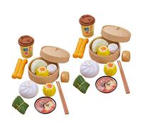 TOYANDONA Lot de 2 Ensembles de 26 Jouets de Simulation pour Enfants Kit de Cuisine Chinois Dim Sum Jouet de Cuisine à la Vapeur Jouet interactif pour Le thé, Le Petit déjeuner Ensemble de