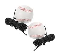 TOYANDONA Lot de 2 Entraîneurs de Frappe au Baseball Balle Rigide 9 Pouces et Corde Élastique 4 M Équipement Portable pour Entraînement de Précision et Renforcement des Bras Adapté Garçon