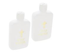 TOYANDONA Lot de 2 Flacons d'eau Bénite 100 ML en Plastique Rechargeable, Mini Bouteilles pour Huiles Essentielles et Prières, Accessoires Religieux pour Baptême et Décoration Spirituelle