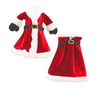 TOYANDONA Lot de 2 Housses Décoratives Tricotées pour Bouteilles de Vin Motifs Père Noël Pull et Jupe Accessoires Festifs Rouges pour Décoration de Noël et Soirées Autour du Vin