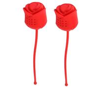 TOYANDONA Lot de 2 Infuseurs à Thé en Silicone de Rose Passoires à Thé en Vrac Rouges Fleurs pour Maison Bureau Accessoires Pratiques en Vrac