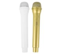 TOYANDONA Lot de 2 Microphones factices en Plastique, Accessoire de Microphone Portable, Jouet de scène pour Jeux de rôle, Chant, fêtes, Mariage, photomaton