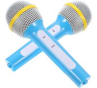 TOYANDONA Lot de 2 Microphones Jouets en Plastique Bleu Ciel pour Garçon et Filles, Accessoires de Jeu D’Imitation, Micro pour Cosplay, Présents de Fête et Spectacles Ludiques
