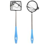 TOYANDONA Lot de 2 Mini Épuisettes Télescopiques pour Aquarium Filets à Mailles Fines en Acier Inoxydable et Aluminium Petites Tailles Compactes Accessoires pour Poissons Rouges et