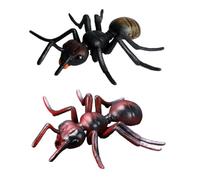 TOYANDONA Lot de 2 Modèles Animaux Fourmis Réalistes Noir et Rouge en Plastique Solide, Jouets Éducatifs pour Garçon et Filles, Stimulation Scientifique et Cognitive, Décoration Insectes