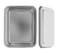 TOYANDONA Lot de 2 Moules à Gâteaux Carrés en Acier Inoxydable Couvercles Antiadhésifs pour Cuisson au Four et Préparation de Desserts