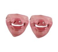 TOYANDONA Lot de 2 Nez de Cochon en Latex Réaliste, Masque Demi-visage Ajustable avec Élastique, Accessoires Drôles pour Déguisement Animal, Halloween, Mardi Gras et Jeux de Rôle