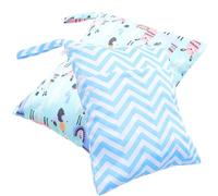 TOYANDONA Lot de 2 Paquets Humides et Secs Imperméables pour Bébé, Taille Moyenne, Double Poche Zippée, Réutilisables, en Tissu Résistant, Voyage, la Plage Sport, Rangement pour Couches