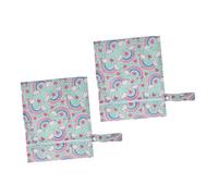 TOYANDONA Lot de 2 Paquets Imperméables pour Bébé, Pochette de Rangement Suspendue en Polyester, Motifs Dessin Animé, Réutilisable, Léger et Pratique pour Voyage et Sortie Bébé