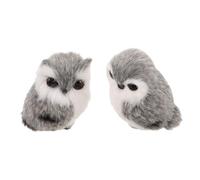 TOYANDONA Lot De 2 Peluches Hibou Réalistes en Peluche Douce Gris Petit Format Décorations pour Garçon Et Filles Présent Anniversaire Maison Bureau