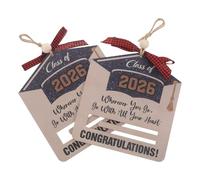 TOYANDONA Lot de 2 Pendentifs Suspendus en Bois 2026, Décorations de Remise de Diplôme 16,5 X 15,2 Cm, Ornements Souvenirs Légers pour Fête de Fin D’études, Panneau Décoratif