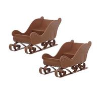 TOYANDONA Lot de 2 Petits Traîneaux du Père Noël en Plastique Marron Décorations de Bureau de Noël Bonbonnières Festives pour Centre de Table et Décoration sous Sapin Ambiance Hivernale